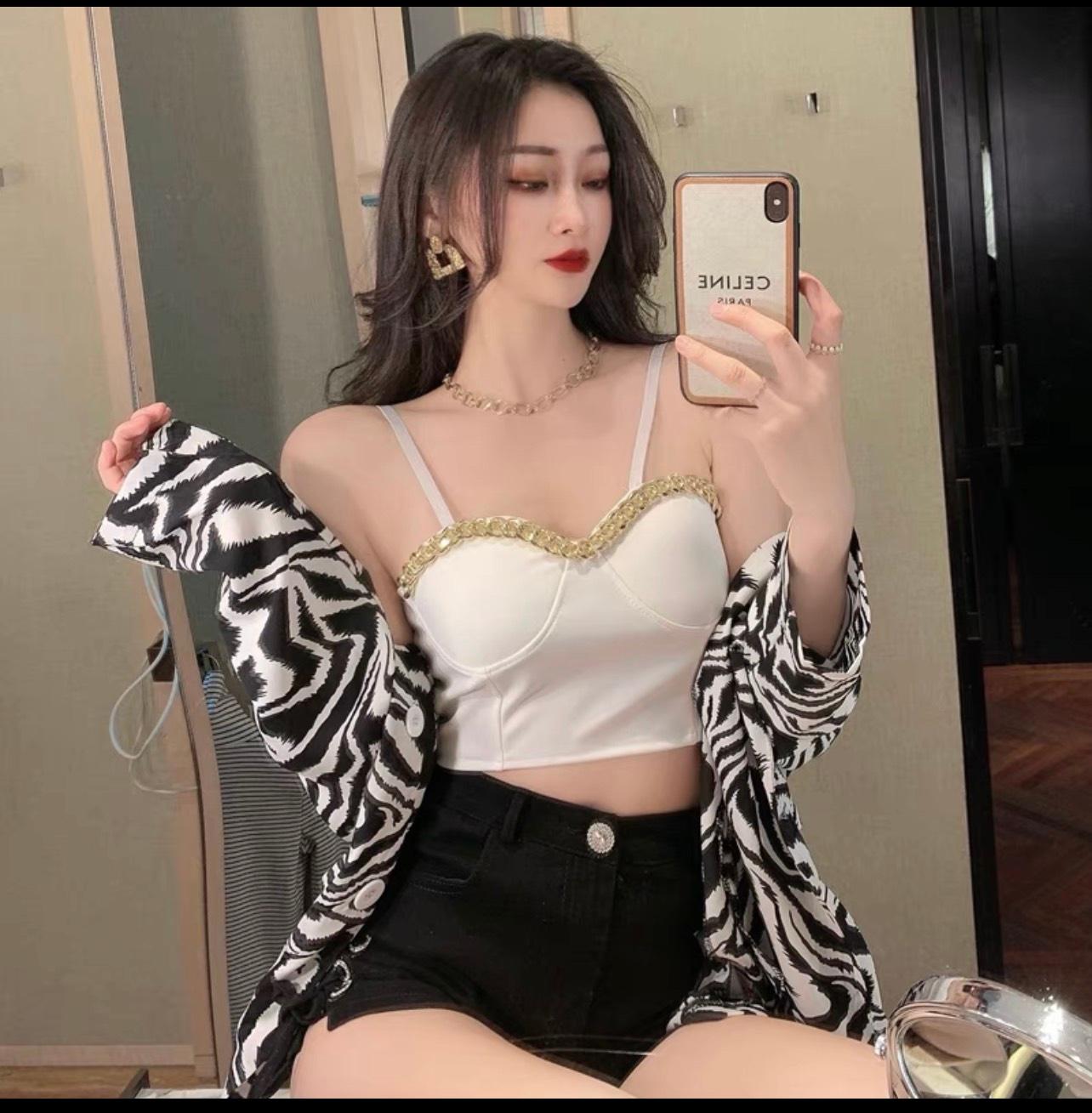 ÁO 2 DÂY CÚP NGỰC PHỐI XÍCH