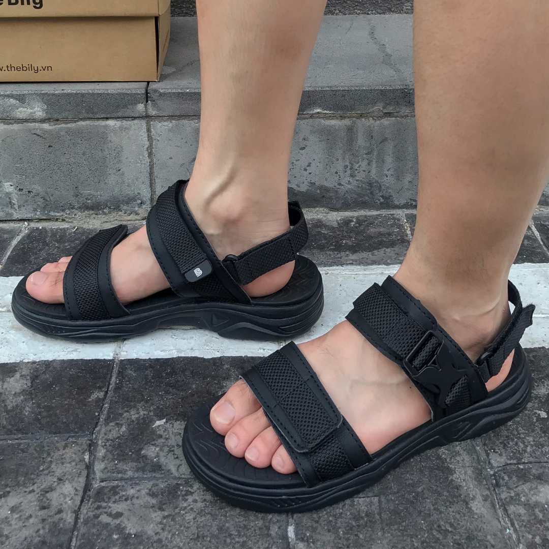 Giày Sandal Nam The Bily Quai Ngang - Màu Đen BL03D