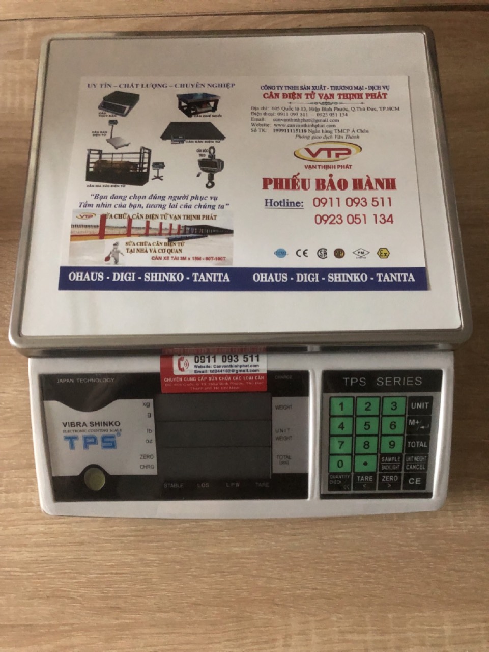 Cân Điện Tử VIBRA SHIKO TPS C 30 KG 1G