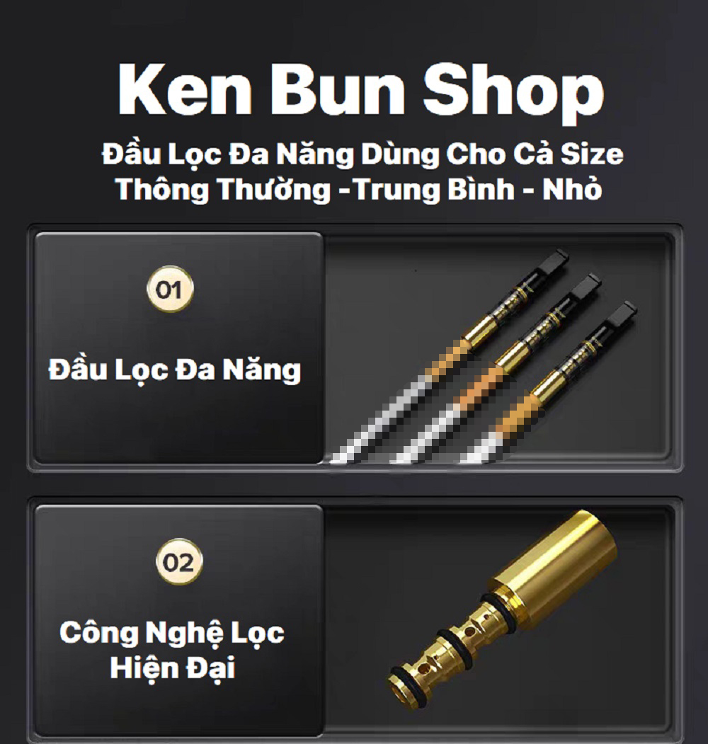 Bộ Đầu Lọc Thuốc  L.á Công Nghệ Kép Nhật  Bản, Đầu Lọc Đa Năng Dùng Chung Cho Tất Cả Size Lớn &amp; Vừa &amp; Nhỏ. Sử Dụng Nhiều Lần Có Hộp Đựng Cực Hot