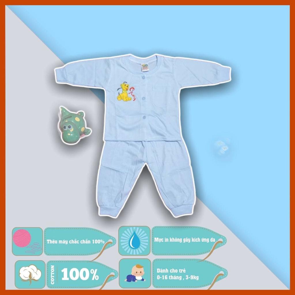 Set áo quần trẻ em sơ sinh thêu hình chó con - 6 màu - dành cho trẻ 3 - 9kg - cotton 100%