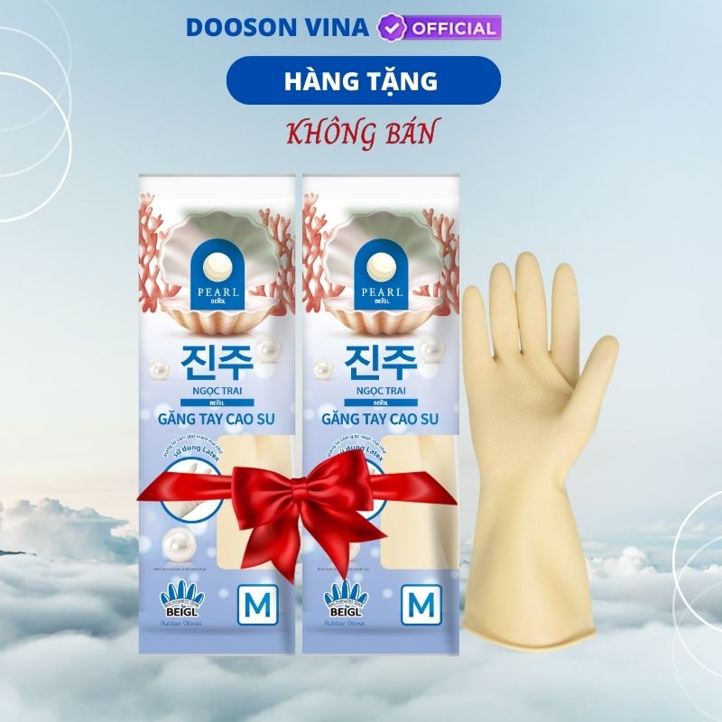 Hàng Tặng Không Bán - Găng Tay Cao Su Rửa Chén Ngọc Trai Size M Thương Hiệu Hàn Quốc