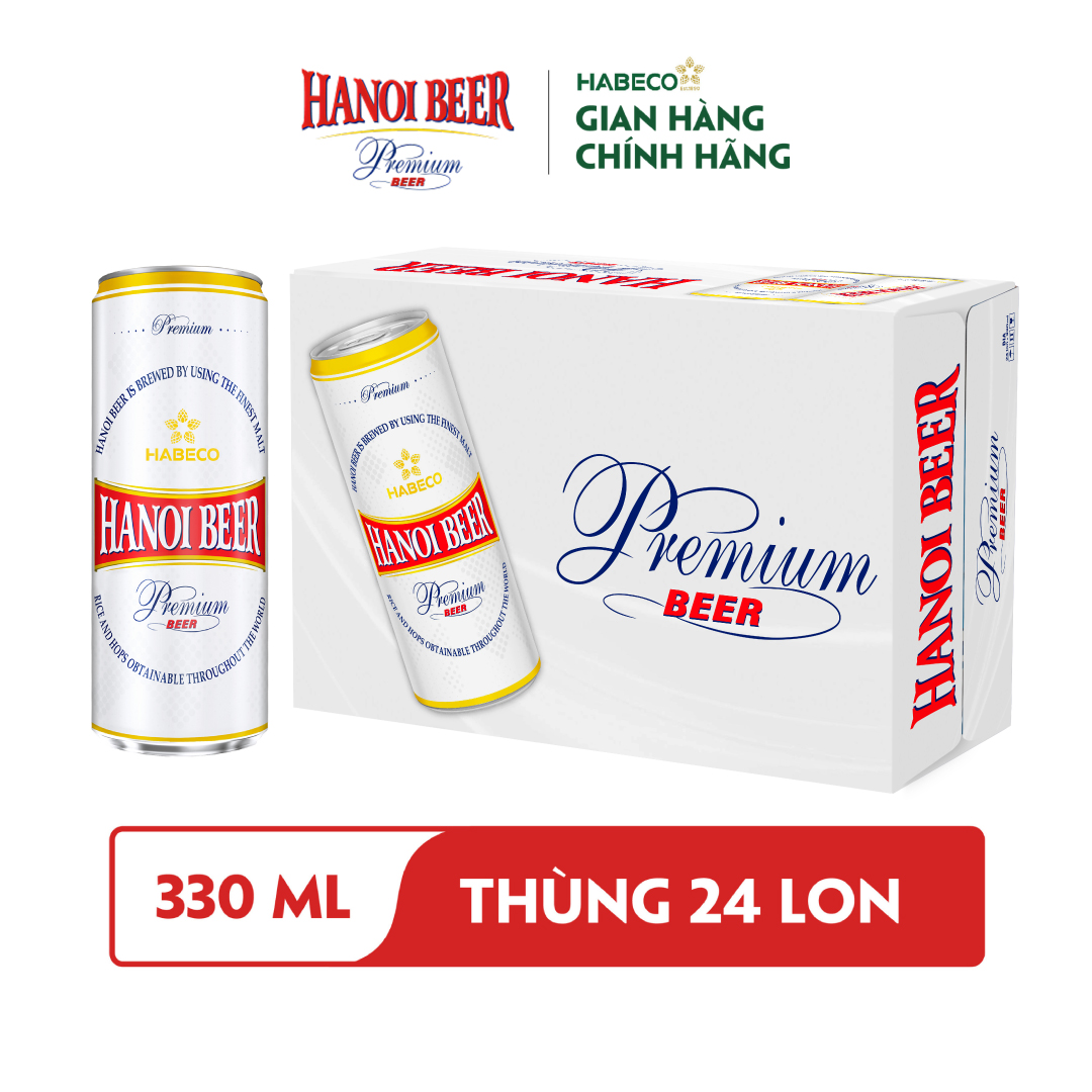 Combo 2 Thùng Bia Hanoi Premium - Thùng 24 lon 330ml