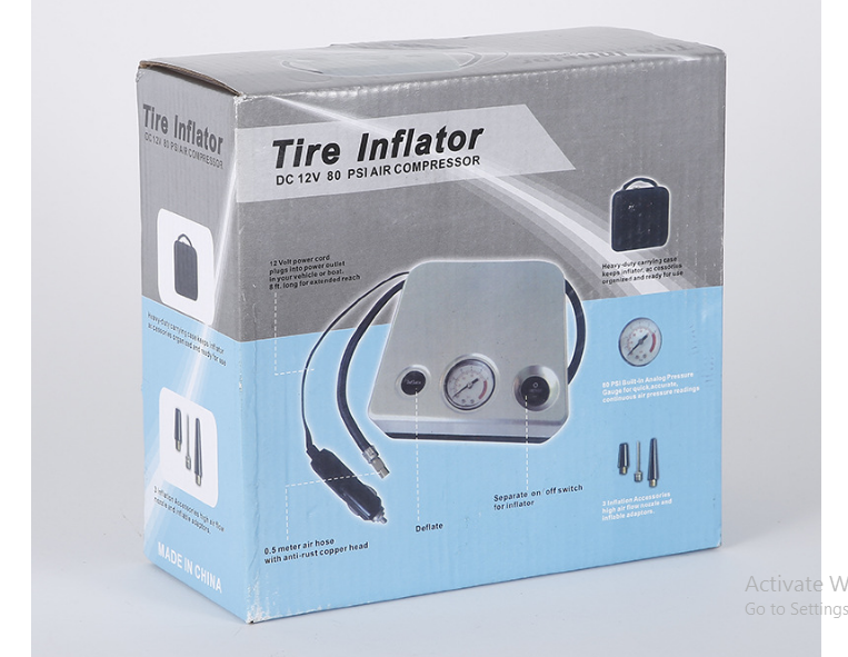 Máy Bơm Lốp Mini Cao Cấp Màu Bạc - Hàng Sản Xuất Ủy Quyền Cao Cấp Lõi Đồng Mạnh Mẽ Bền Bỉ