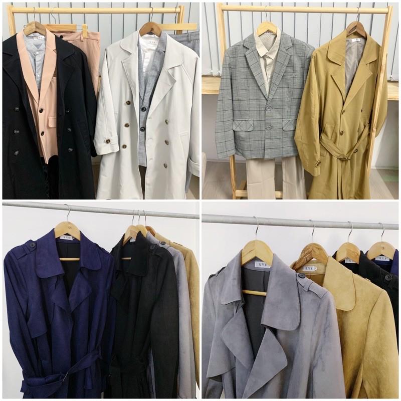 1 Áo măng tô dáng dài nam nữ - Long Trench Coat