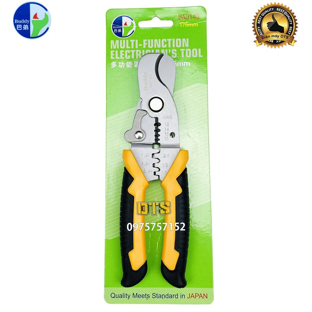 Kìm cắt dây đa năng cao cấp Nhật Bản 3 trong 1 Buddy BA0143 175mm - Standard JAPAN