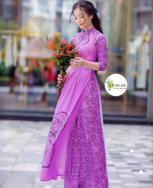 Áo dài bộ may sẵn in 3D