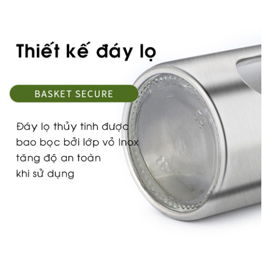 Lọ đựng muối, tiêu thủy tinh bọc inox cao cấp, lọ rắc gia vị đa năng nắp xoay lỗ rắc 3 kích thước GD756-LoTieu