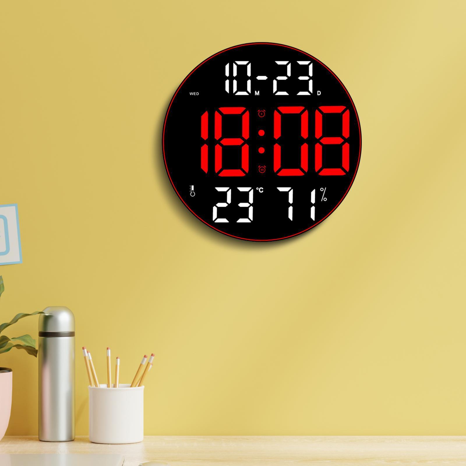 Digital Wall Clock 12inch LED Wall Desk Clock for Home Study Room Hotel Hall