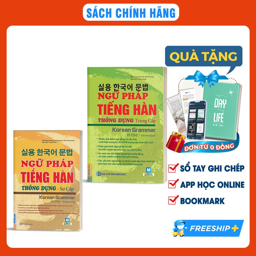 Sách Combo Ngữ Pháp Tiếng Hàn Thông Dụng