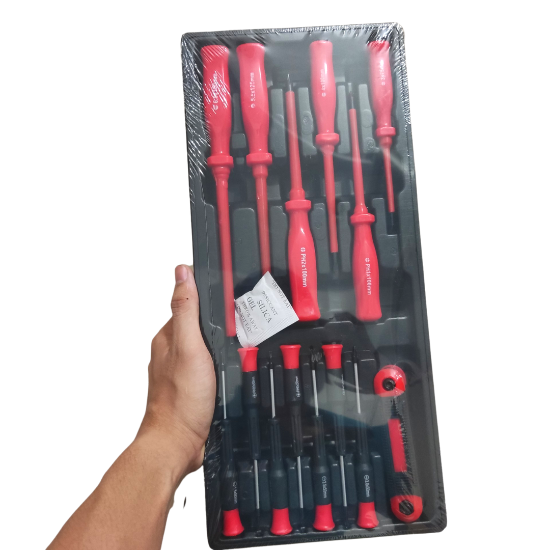 Bộ tô vít, tua vít cán cầm cách điện, tua vít điện đầy đủ cho việc sửa chữa điện an toàn TRHN1106