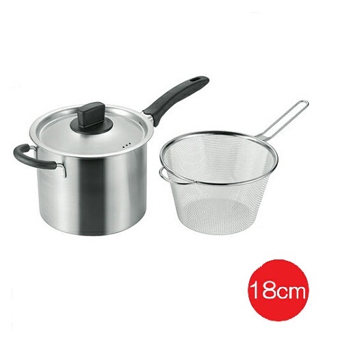 Combo 02 Bộ nồi lửng 2in1 hấp/ luộc inox có tay cầm Tsubame ( 18cm &amp; 22cm ) sử dụng được trên mọi loại bếp - Hàng nội địa Nhật Bản