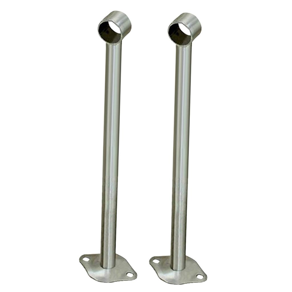 2x2x Stainless Steel Cloakroom Tube Lever Holder, Wardrobe Rod Holder 400mm