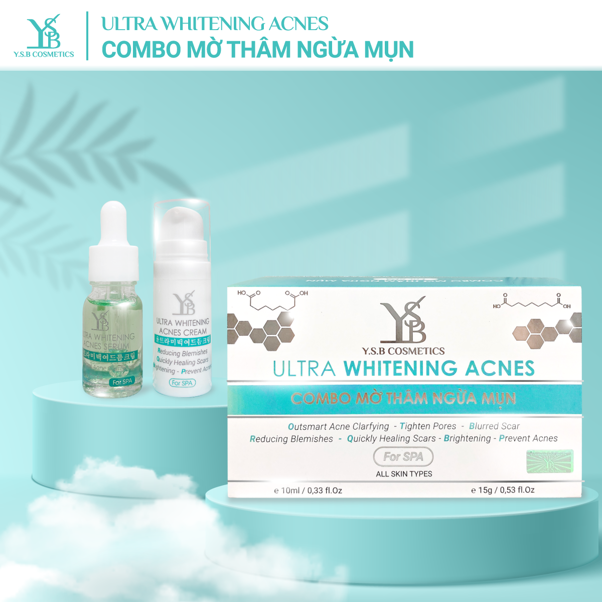 [ YSB COSMETICS] COMBO NGỪA MỤN ULTRA WHITENING ANCES