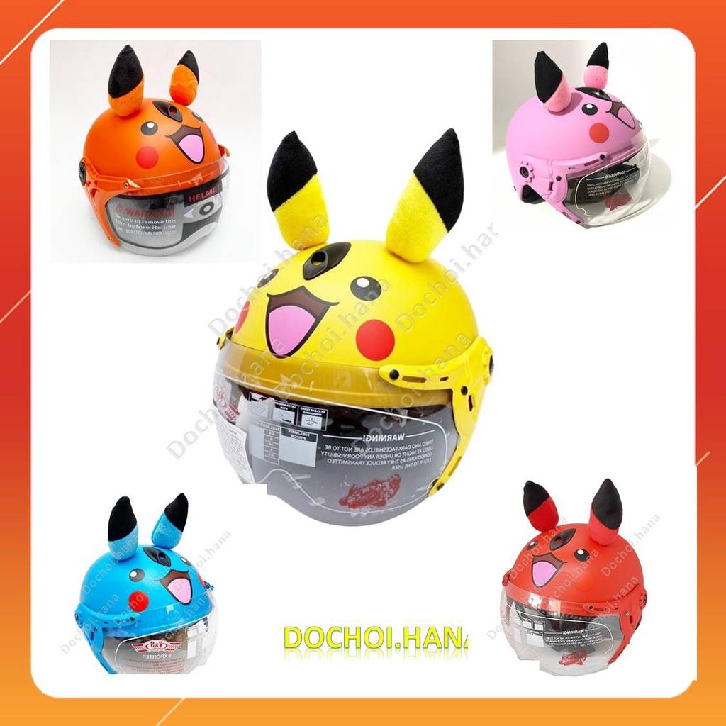 Nón Bảo Hiểm Cho Bé 3-7 Tuổi - HÀNG TỐT - An toàn cho bé, có kính, kiểu dáng đẹp, mẫu Pikachu..