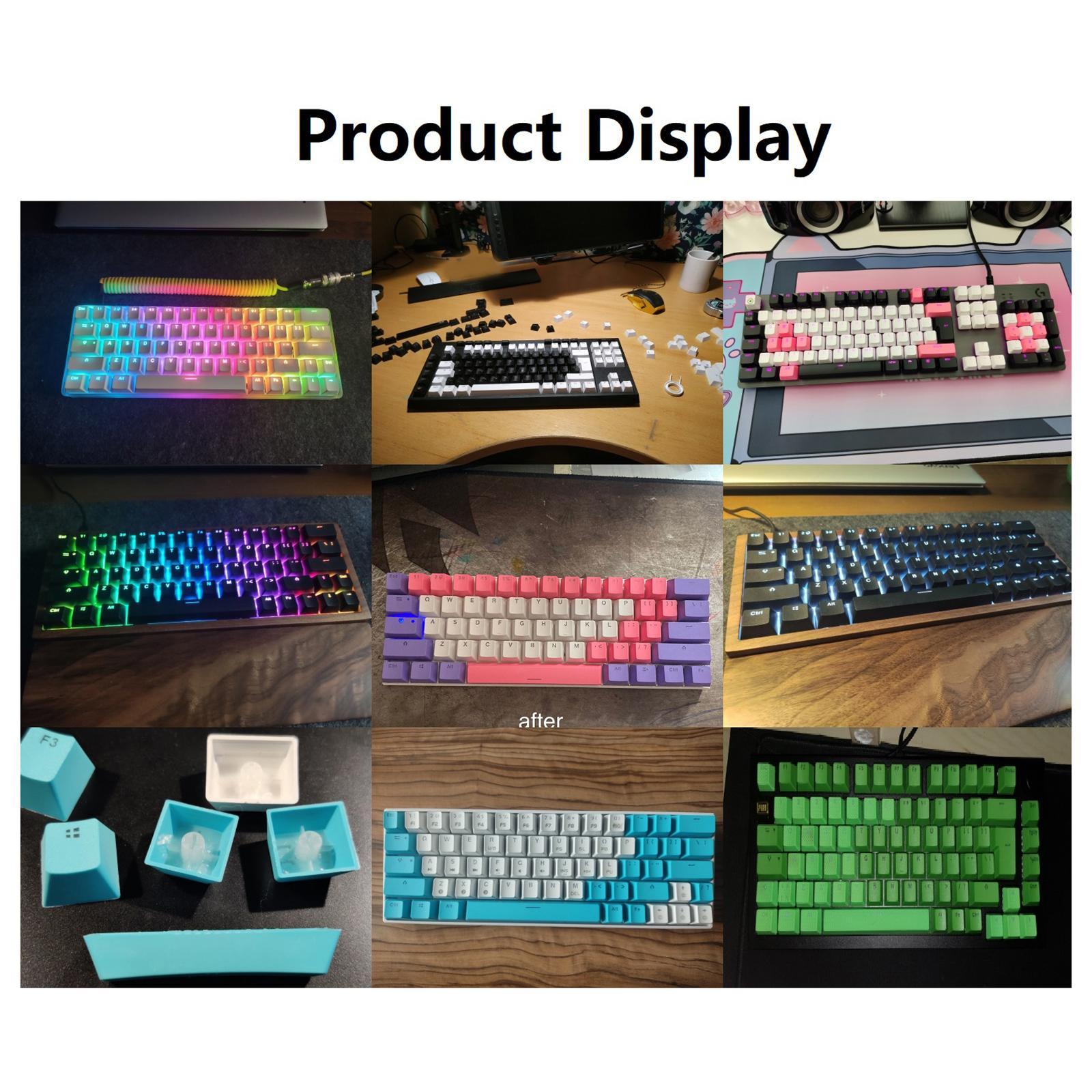 PBT Keycaps Anti- Mini for 61 64 68 71 82 84 Layout Keyboard Black