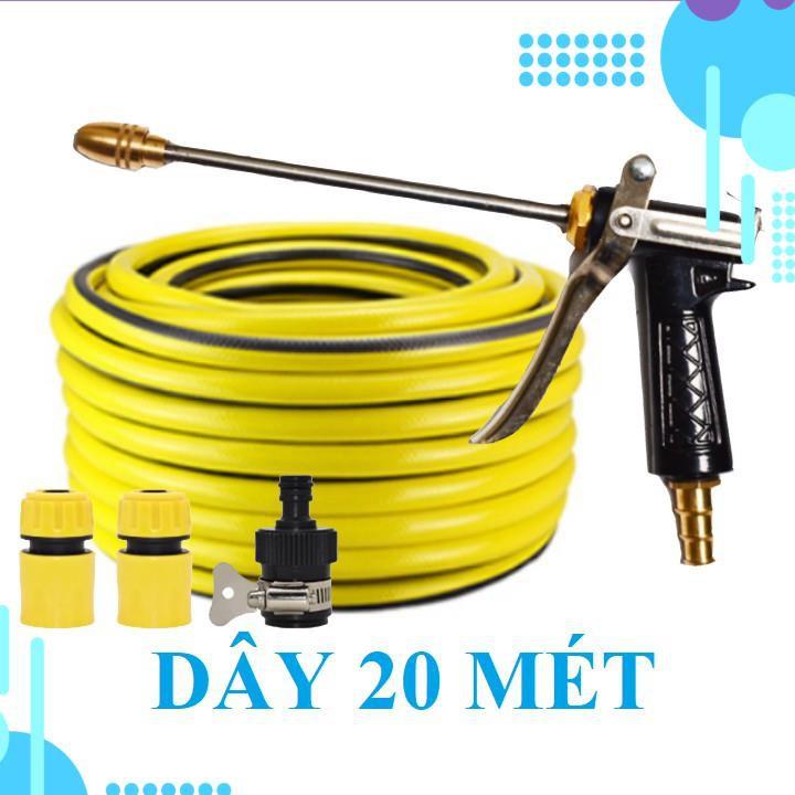 Bộ dây vòi xịt ️bơm nước phun sương️ , tăng áp 3 lần, loại 20m 206318 đầu đồng, cút, nối đen