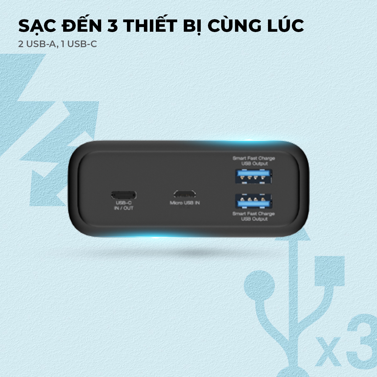 Sạc dự phòng Energizer 30000mAh UE30016PQ - tích hợp sạc nhanh 20W, 3 cổng sạc tiện lợi- Hàng chính hãng, bảo hành 2 năm