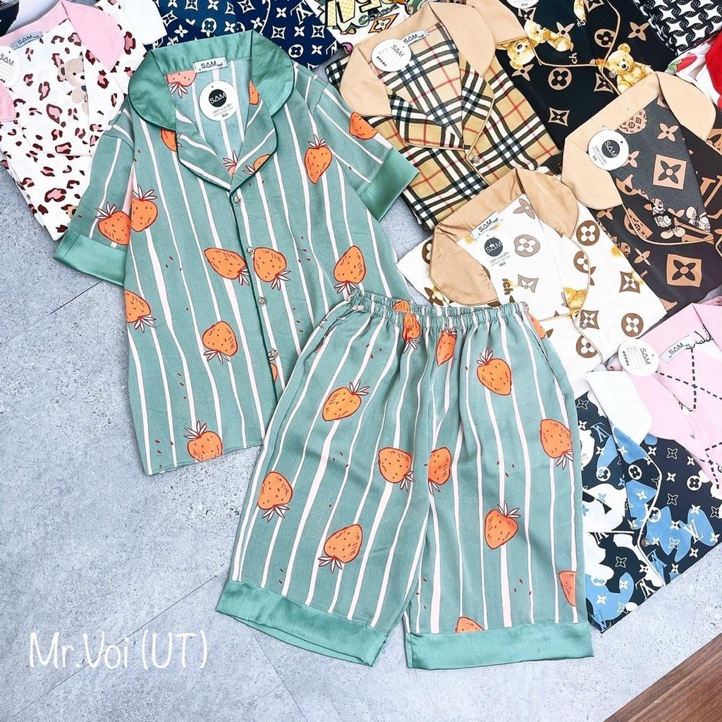 Bộ mặc nhà,pijama cộc tay ngố họa tiết