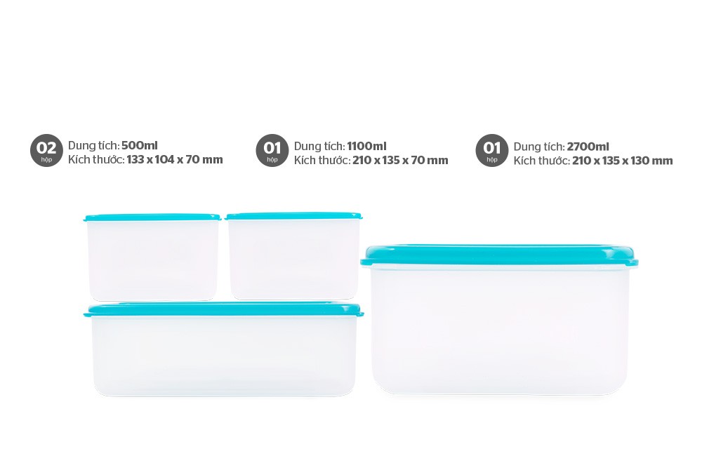Bộ 4 hộp bảo quản thực phẩm SUNHOUSE Biozone KB-ST4P01