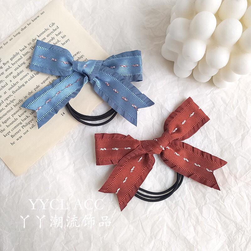 Cột tóc nơ phối chỉ phong cách retro cổ điển Hàn Quốc dễ thương Tatitava