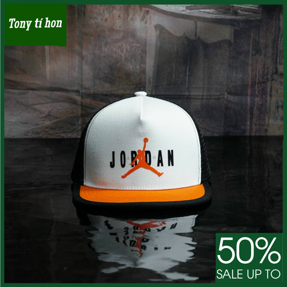 Tony tí hon -  Mũ/nón kết lưỡi trai Snapback JD trắng phối cam thời trang nam nữ cao cấp