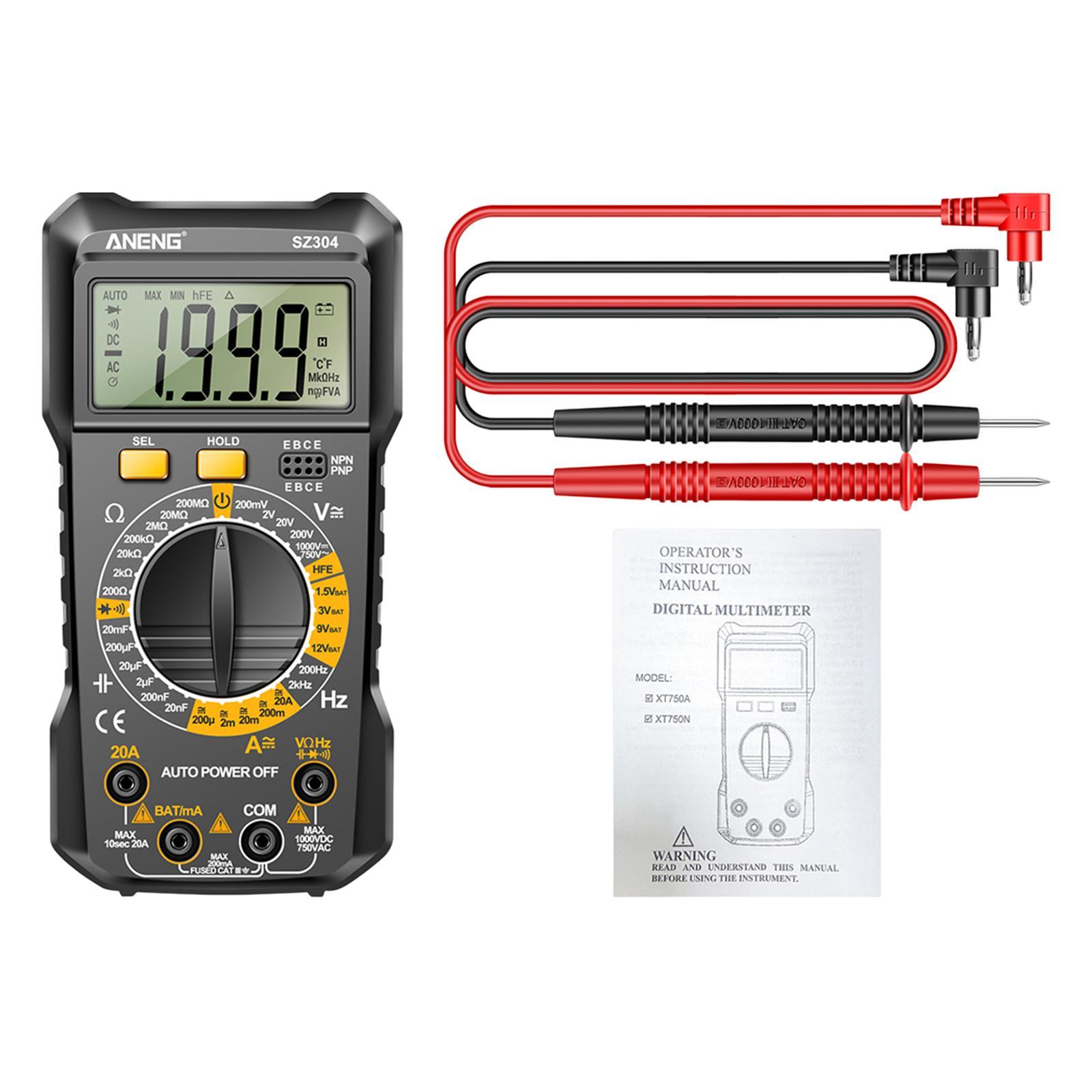 Electrical Multimeter Electrician Tool Multifunction Pocket DC Current Wide Measuring Continuity Capitance Voltage Meter Voltage Tester