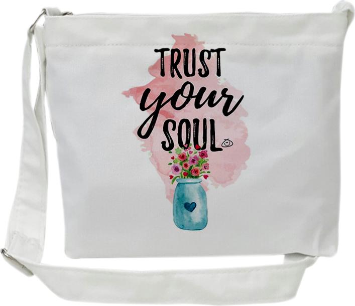 Túi tote mini đeo chéo TROY vải canvas in hình lọ hoa Trust your soul