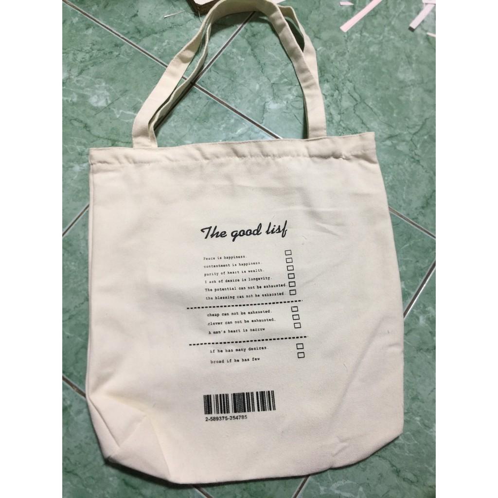 TÚI TOTE IN CHỮ &quot;THE GOOD LIST&quot;