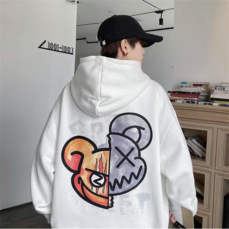 Áo Khoác Hoodie Lót Nhung Tay Dài Dáng Rộng In Chữ Phong Cách Mỹ Thời Trang Thu Đông Cho Cặp Đôi Cỡ M-8XL