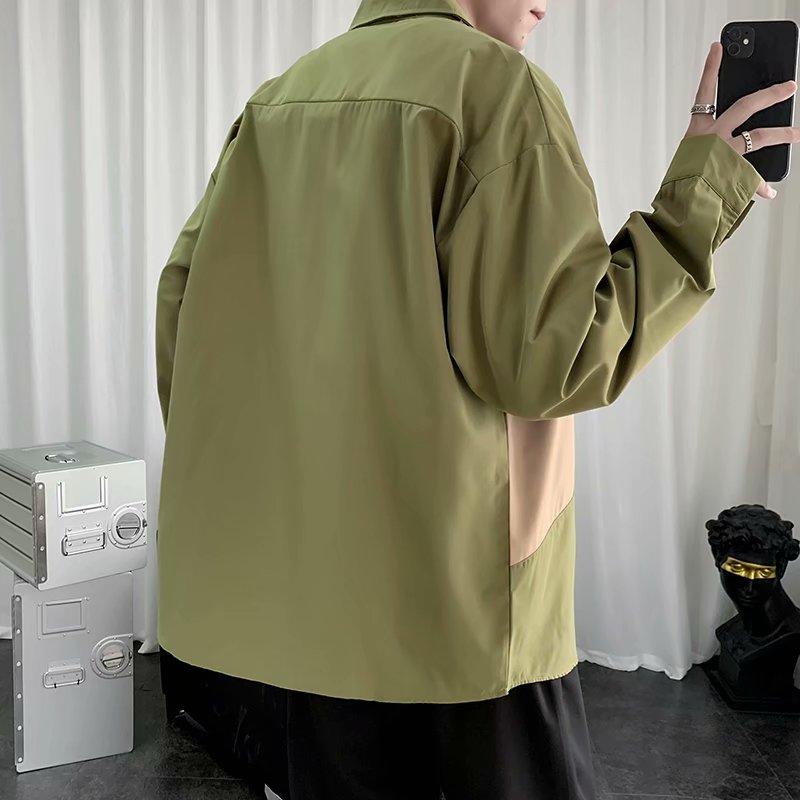 Áo Sơ Mi Nam Form Rộng Tay Dài In Chữ 3 Màu Phong Cách Hàn Quốc