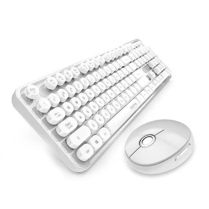 Bàn phím và chuột màu hỗn hợp trò chơi 2.4Ghz không dây Vintage Universal Bàn phím và bàn chơi game dành cho nữ