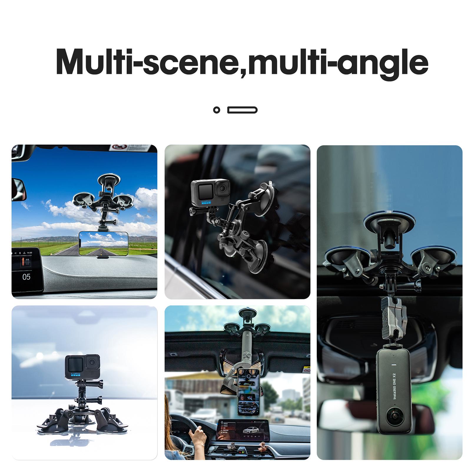 Interior Exterior Car Sunroof Mobile Phone Shooting Bracket Set Suction Cup Holder Compatible For Dji Handheld Osmo Gimbal/Gopro 10/9 Camera