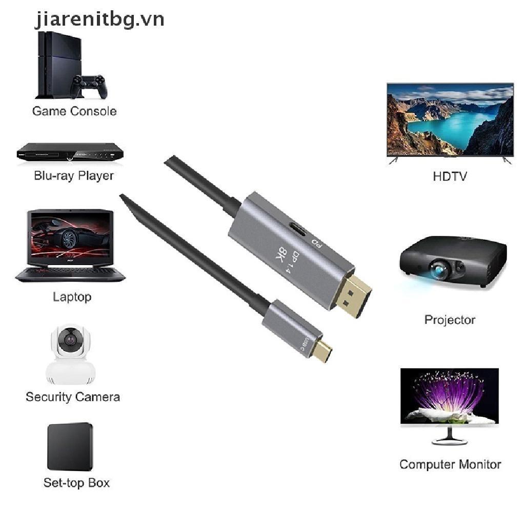 JJ USB C to DisplayPort 1.4 8K Cable USB-C PD 8K@60Hz Thunderbolt 3 to DisplayPort JJ