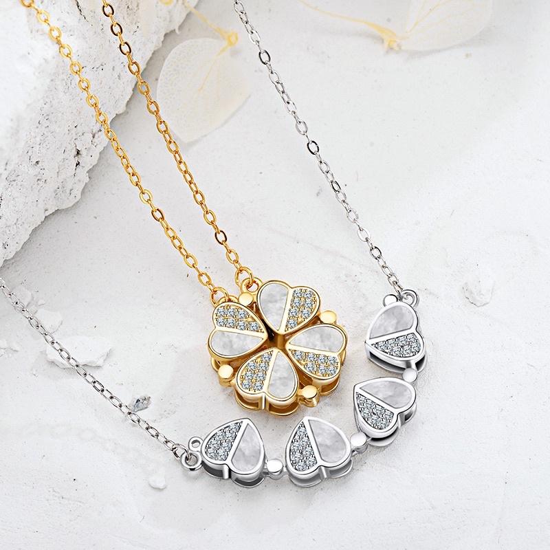Dây chuyền nữ titan không đen cỏ 4 lá đẹp Ring House