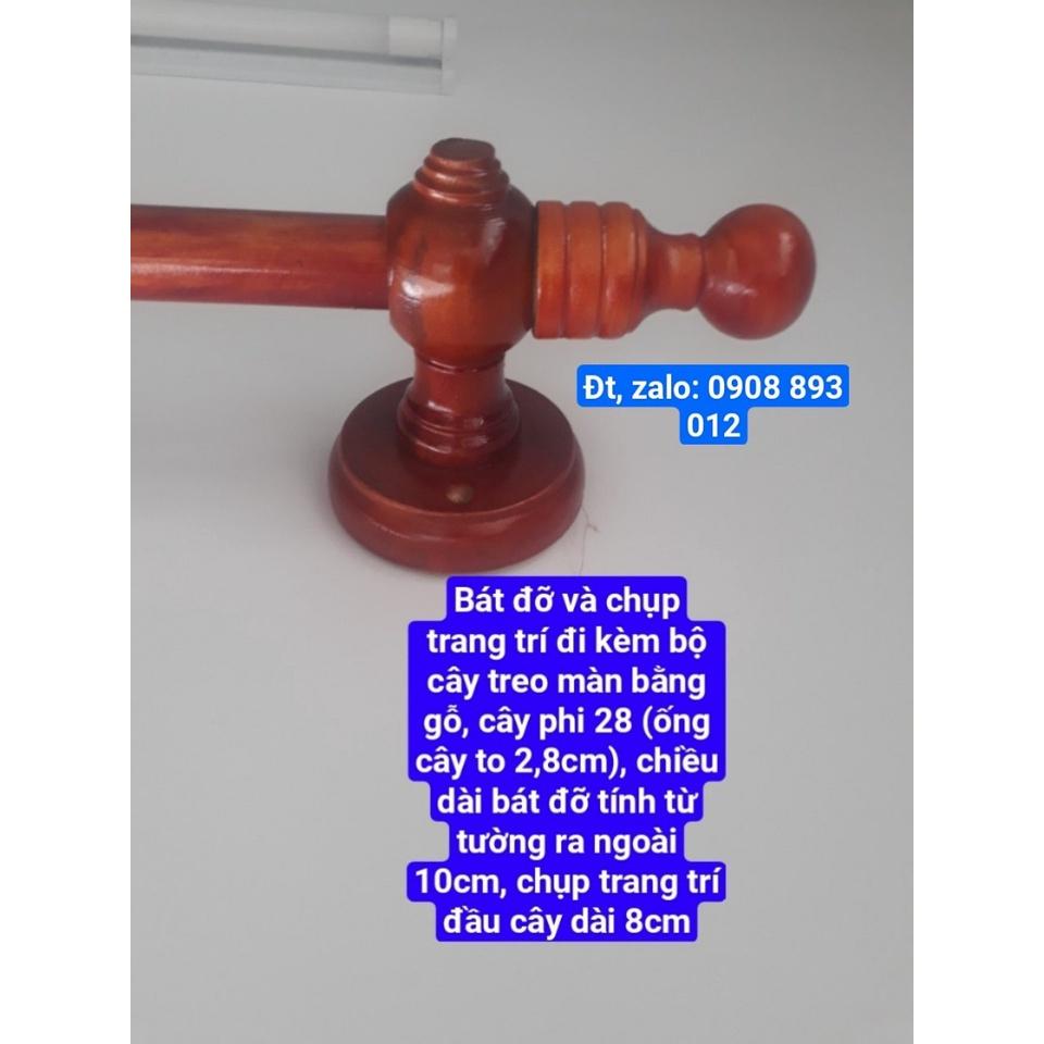 Bộ Thanh Treo Rèm Cửa Phi 28 Bằng Gỗ Đủ Phụ Kiện Đi Kèm và Nhiều Kích Thước