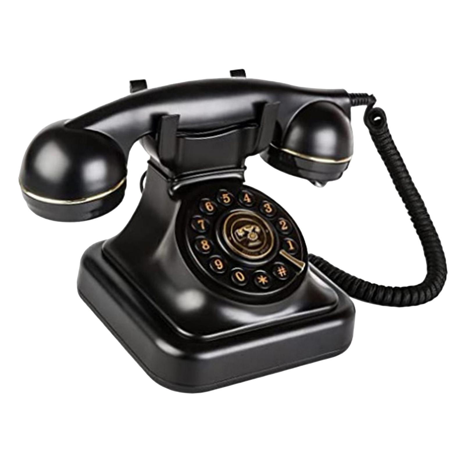 Vintage Corded Phone Old Fashioned Fixed Phone for Hotel Desk Decorations