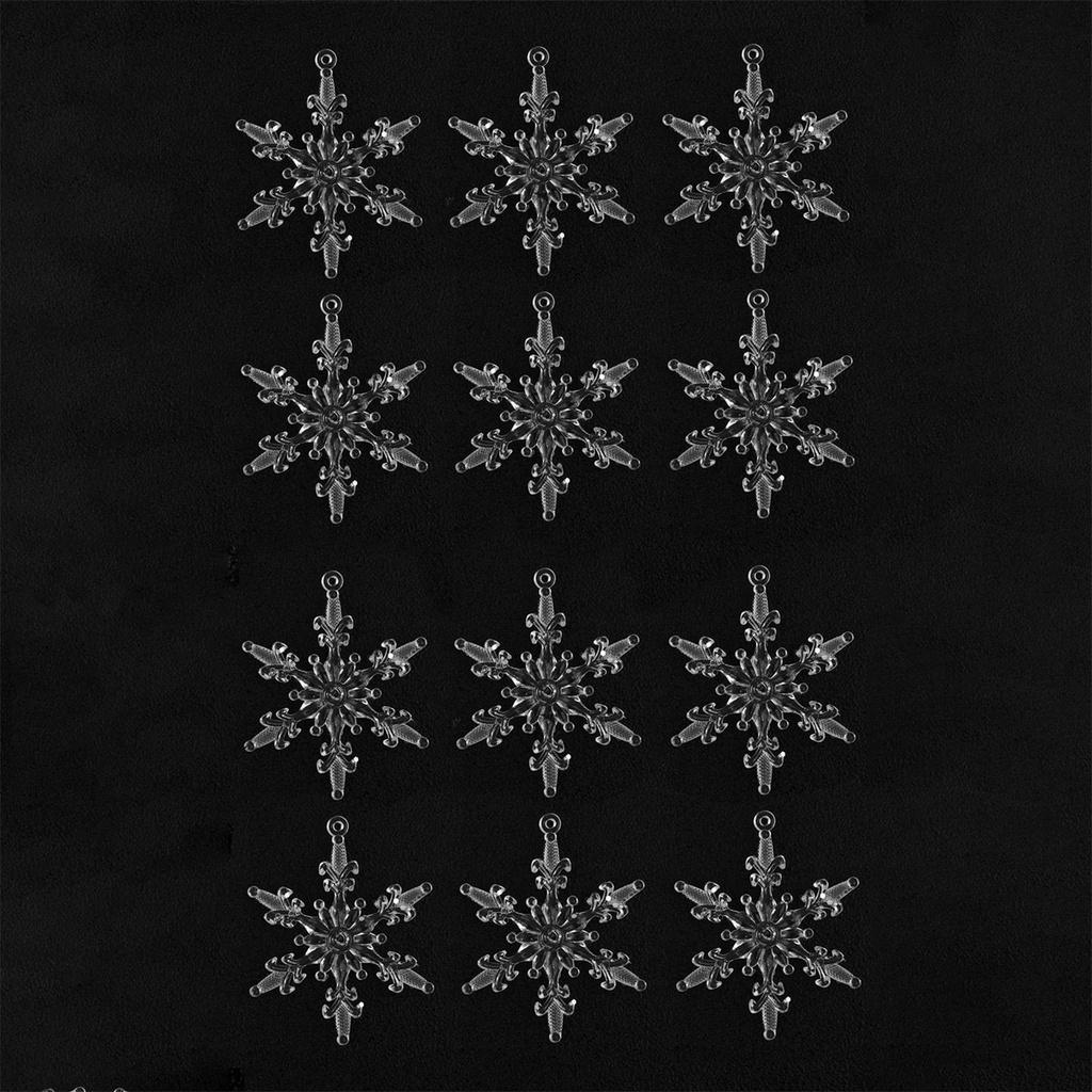 Bộ 12 hoa tuyết trong suốt trang trí tô điểm cho cây Giáng sinh