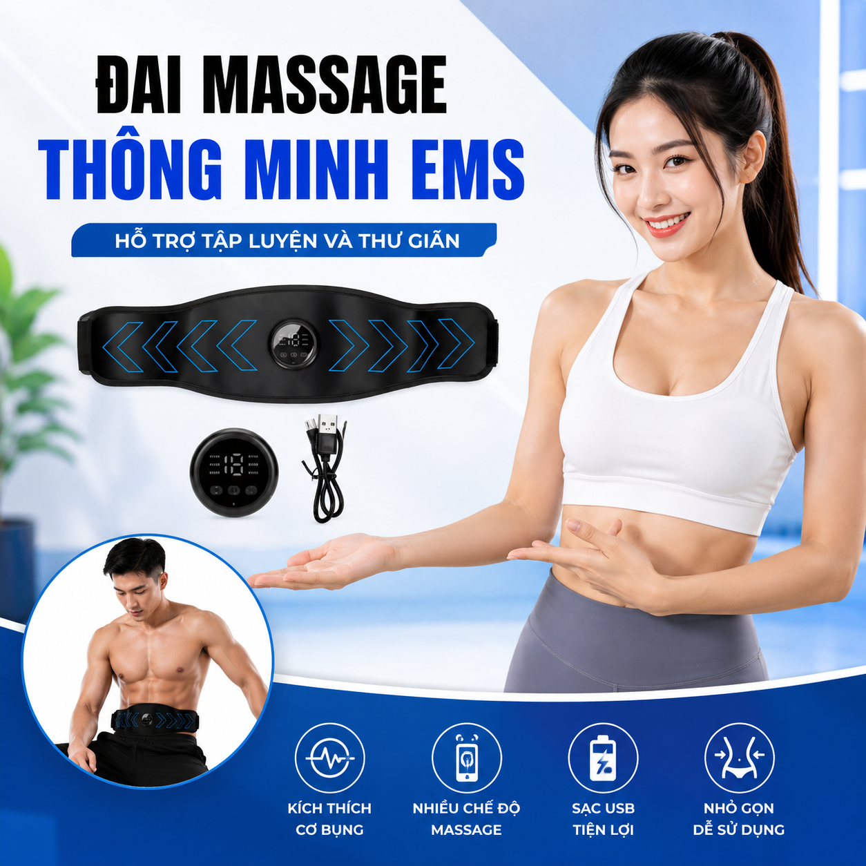 Đai EMS Massagge Thể Thao – Thiết Kế Hiện Đại, Hỗ Trợ Tậgp Luyyện Và Thư Giãn Cơ Bụng, đồng hồ treo tường , đèn trang trí
