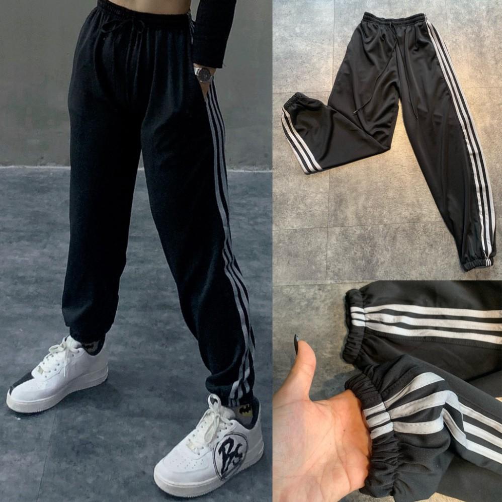 Quần 3 sọc bó dây xám