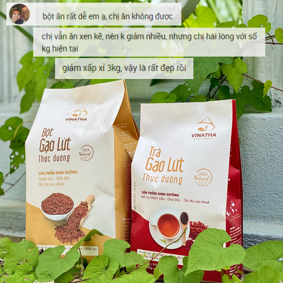 Combo Bột Gạo Lứt Thực Dưỡng Vinatha Và Trà Gạo Lứt Thực Dưỡng Vinatha , Tiêu Mỡ Thanh Lọc Cơ Thể