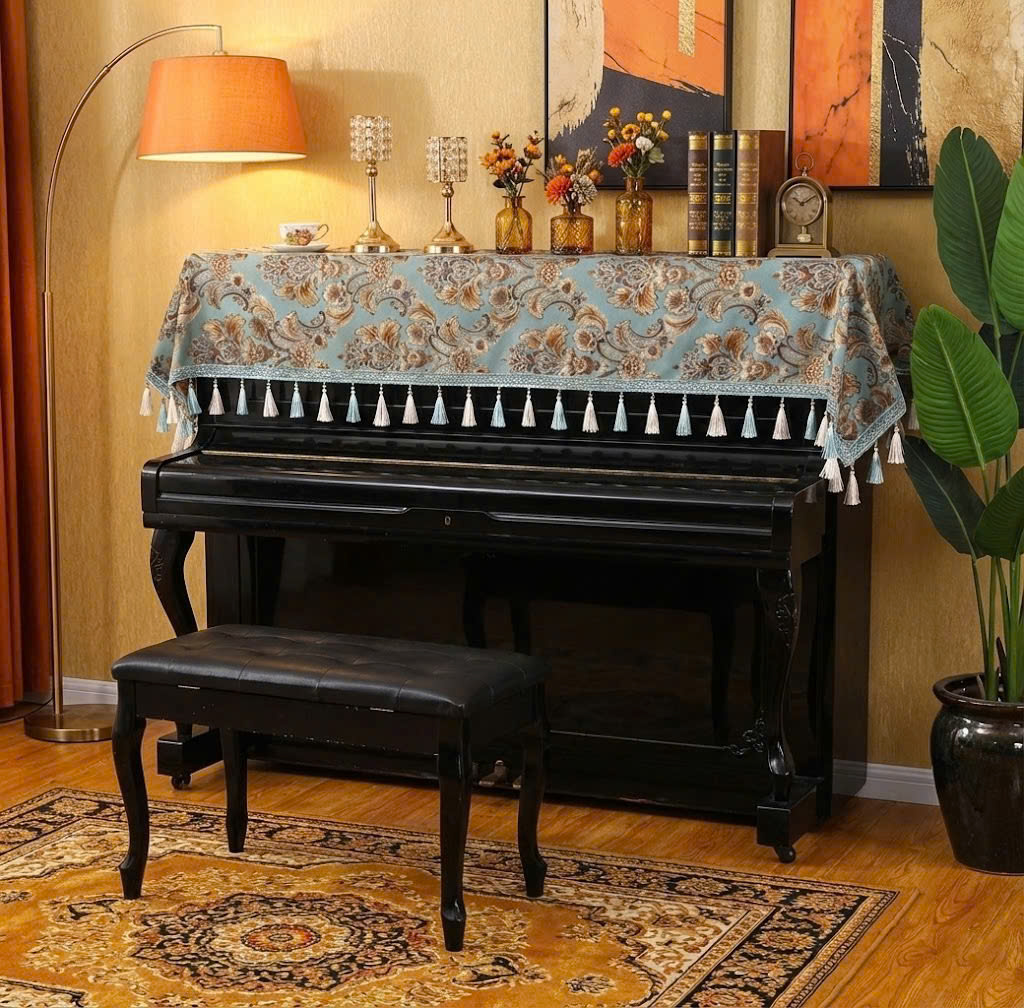 Khăn phủ đàn piano cơ đàn piano điện tử 88 phím phong cách Châu Âu cổ điển sang trọng chống bụi chống xước - HÀNG CHÍNH HÃNG