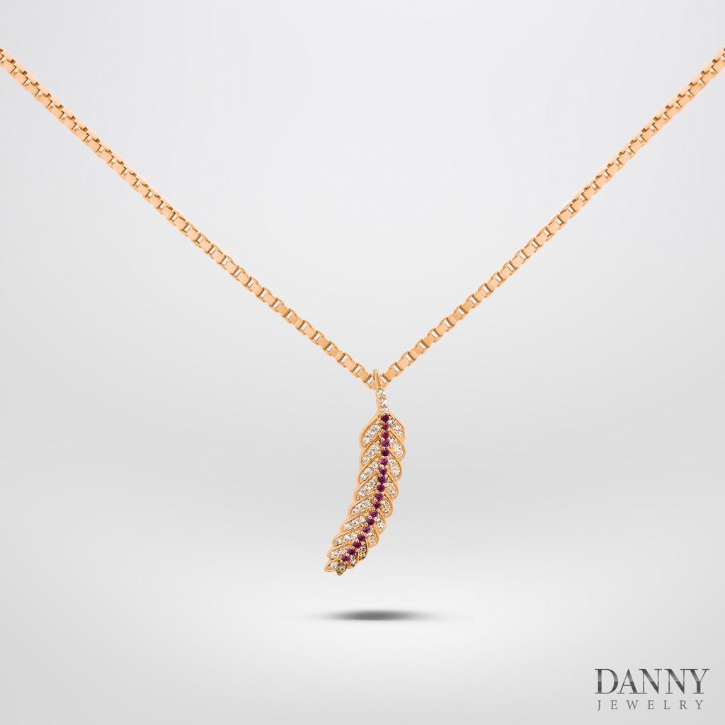 Dây Chuyền Có Mặt Danny Jewelry Bạc 925 Xi Vàng Hồng/Rhodium Lông Vũ Đính Đá CZ DM049
