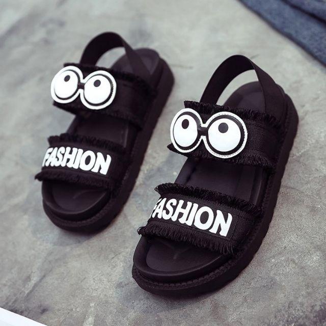 Sandal quai vải mắt kính đế độn siêu êm chân