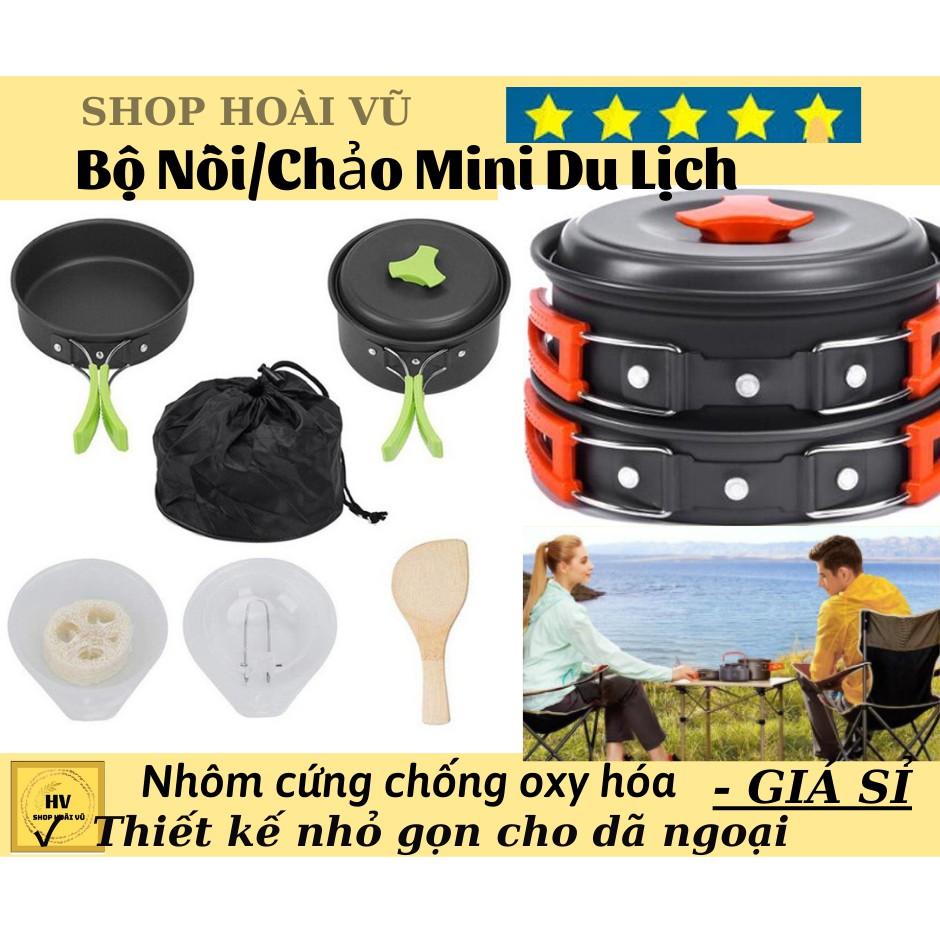 Bộ Nồi,/Chảo Mini Nấu Ăn/Pha Cà Phê Du Lịch Cắm Trại Dã Ngoại 8 Món Tiện ích