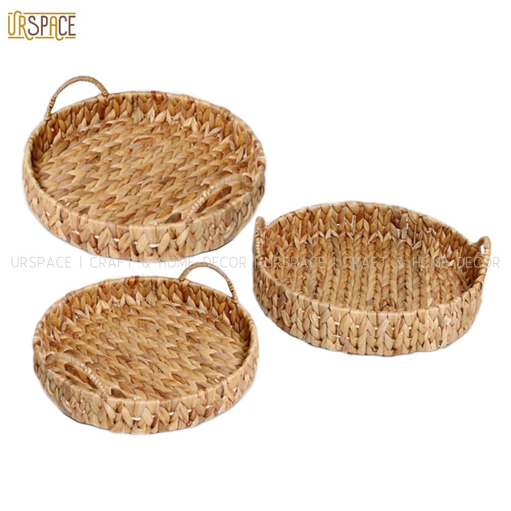 Khay tròn URSPACE đựng trái cây, bánh kẹo bằng lục bình thân thiện môi trường / ROUND HYACINTH TRAY