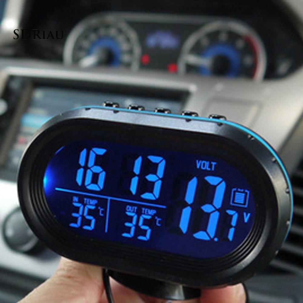 Đồng Hồ Nhiệt Kế Màn Hình Lcd Gắn Bảng Điều Khiển Xe Ô Tô