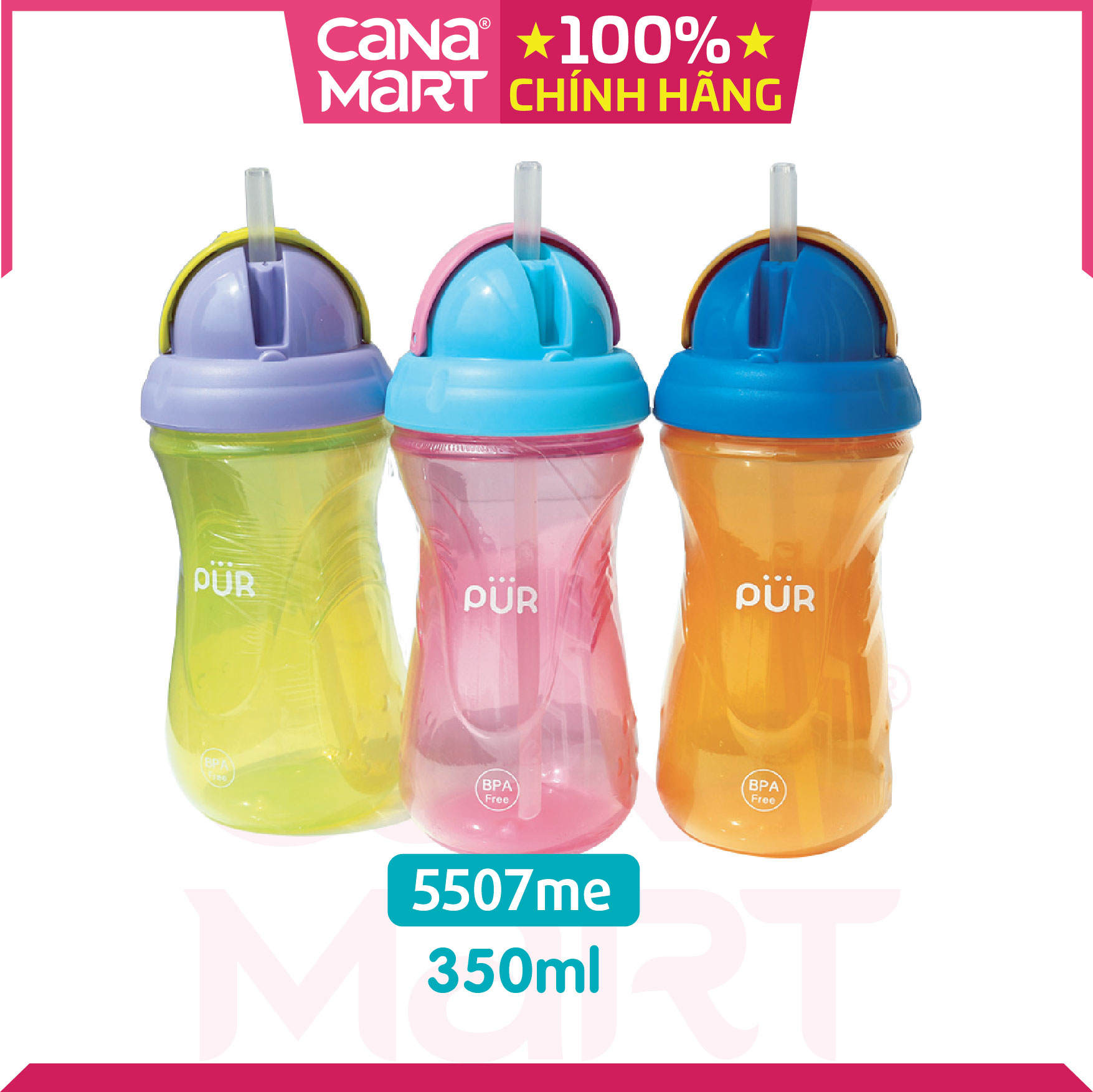 Bình nước ống hút thể thao Pur 250ml