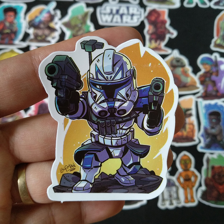 Bộ Sticker dán cao cấp chủ đề NHÂN VẬT TRONG STAR WARS - Dùng dán Xe, dán mũ bảo hiểm, dán Laptop...