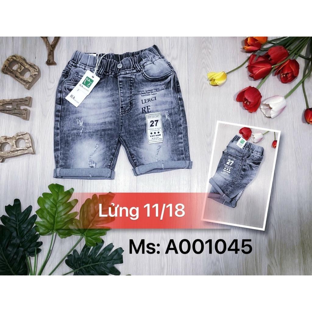 Quần đùi cho bé trai đẹp mặc tết size 25-35kg chất jeans co giãn mềm mịn mát